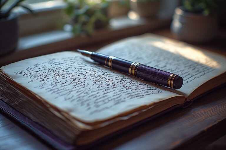 felicitys diary christian heaven journal Open handwritten journal with pen representing Felicity's Diary and personal Christian reflection