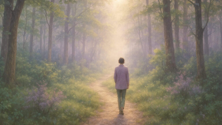 Peaceful forest path representing slow living Christian faith journey with clarity and purpose