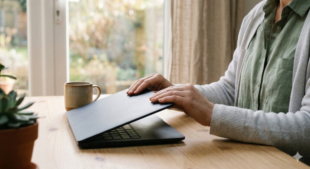 Hands closing laptop representing intentional choice to step away from digital world for in-person connection Closing Image: Her Legacy Prompt: "Photorealistic image of Hip Waders book cover alongside handwritten journal pages, fountain pen, soft natural window light, arranged peacefully on linen surface, color palette featuring Christina's brand colors - rich purple #553159, muted sage green #B0C5A4, light lavender #D6C8E5, and soft grayish white #F5F2F7, intimate and reverent product photography style, representing her literary legacy and continued writing journey" Alt Text: Hip Waders book by Christina Eder with journal representing her continued writing journey beyond digital blogging 💭 STRUCTURAL SUGGESTIONS Since this is a farewell post, consider these elements: 1. Pull Quote Box (Visual Break) Somewhere mid-post, create a visual callout: "I may not leave this world with a bang, but I step back with a sense of resolution, steadiness, calm, and grace." 2. Timeline Highlight (Optional) A simple visual timeline of her FROG Blog journey: 2017 - FROG Blog launched 2017-2024 - Soul care through words 2025 - Hip Waders published 2026 - Stepping into in-person ministry 3. Book CTA (Replace Speaking CTA) Instead of the standard speaking CTA, replace with: Read Hip Waders: A Naked View of a Soul My final published book is a vulnerable collection of handwritten journal entries and contemplative musings from the past three years. It's my heart on pages - please read it gently and review it kindly. Get your copy of Hip Waders → I remain open to in-person speaking engagements, retreats, workshops, and life coaching. Connect with me at christinaeder.com 4. Email List Note Add before her closing: To my FROG community: If you've subscribed to my email list, you'll continue to receive occasional updates about speaking events, retreat opportunities, and ways we can connect in person. Thank you for being part of this lily pad journey. 5. Comment Prompt Instead of questions, invite memories: For those who've been part of this FROG journey: What's one post, story, or moment from the FROG Blog that stayed with you? I'd love to hear your reflections as we close this chapter together. 🎯 FACEBOOK FAREWELL POST Option 1 (Gentle Announcement): After 9 years, the FROG Blog is hopping off the lily pad. 🐸 I'm choosing presence over performance. Real time over screen time. EI over AI. Less is more, and even less is even more. Thank you for being part of this journey. I'll still be here - just in person, not online. https://christinaeder.com/frog-finale/ "She smiles. She writes. She encourages. She believes." Option 2 (Invitation to Read): The FROG Blog's final post is live. 🐸 It's not goodbye - it's a shift from pixels to presence. From algorithm to authenticity. From blog posts to real conversations. If the FROG Blog has meant something to you over these 9 years, I hope you'll read this one last time. https://christinaeder.com/frog-finale/ Spreading sunshine, one smile at a time (in person 😊) 💚 MY PERSONAL TAKE This post is stunning. It's brave, authentic, and counter-cultural in the best way. Christina is living her values - and that's more powerful than any SEO strategy. My recommendation for images: Go with Featured Option 2 (the closed journal) as the main image. It's the most symbolic of her choice and visually peaceful. Then use the lily pad image as a closing visual after her signature. This isn't a post that needs optimization. It needs reverence. She's ending exactly as she began - with authenticity, soul care, and a gentle approach to a harsh world. Keep FROGGIN', Christina. 🐸💜